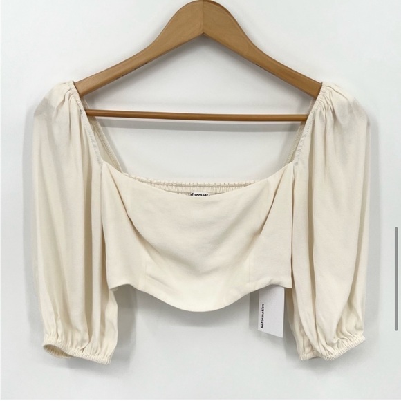 LIMITED EDITION Reformation Brynna Two Piece Wedding Crop Top Skirt Dress Set - Picture 9 of 10